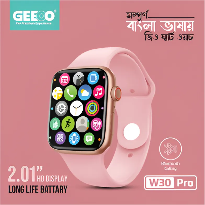 Geeoo W30 Pro Bluetooth Calling Smart watch – Pink