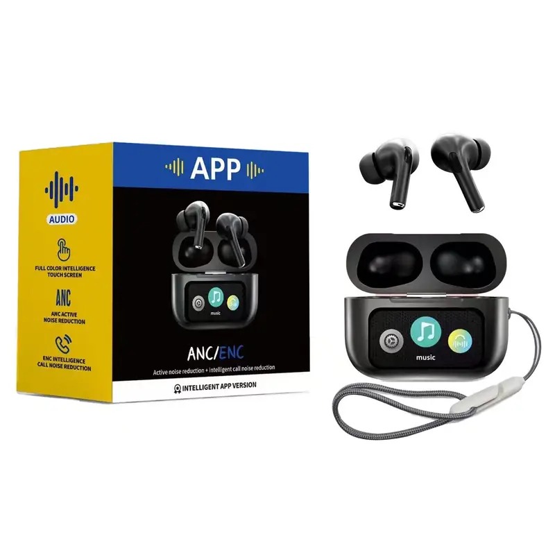 A9 Pro ANC/ENC Wireless Earbuds – BT 5.4, Touch Display, Zwsvibe App Support | Price in Bangladesh | TUSHAR TECH