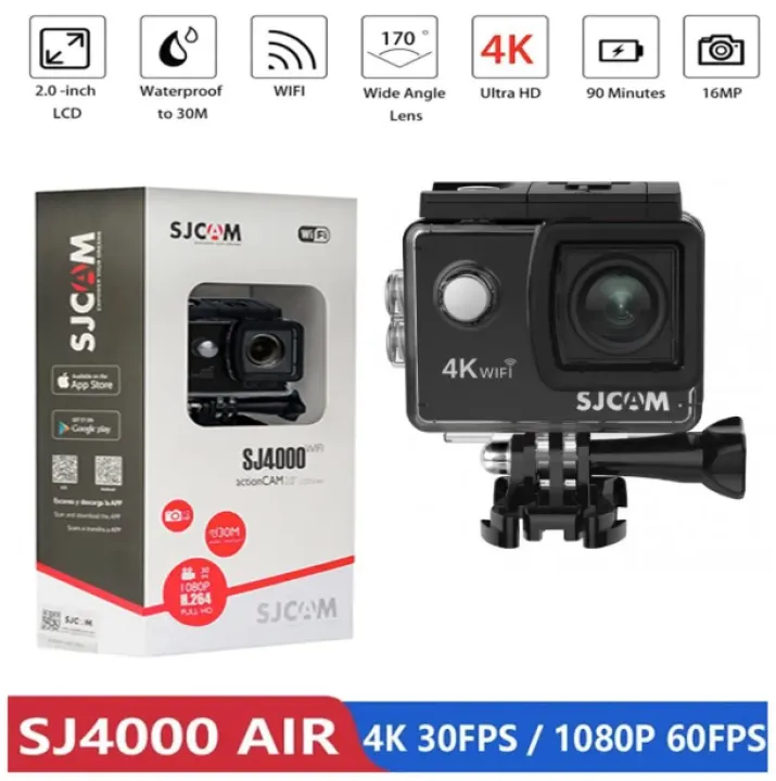 SJCAM SJ4000 Air 4K WiFi Action Camera - 30M Waterproof, 2.0" LCD, 16MP Photos | TUSHAR TECH